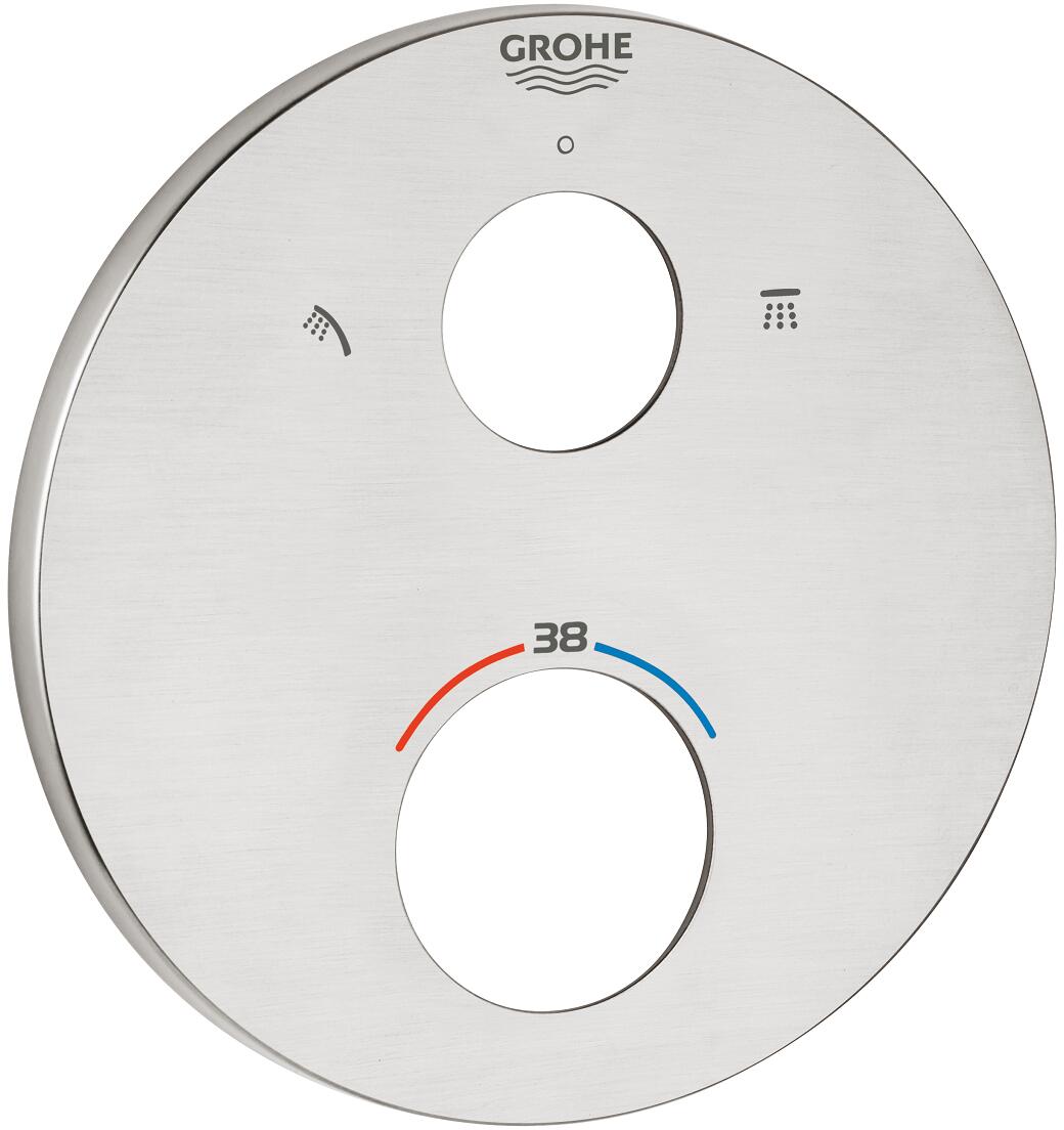 GROHE Rosette für Thermostat-Fertigmontagesets, rund, supersteel (49074DC0)