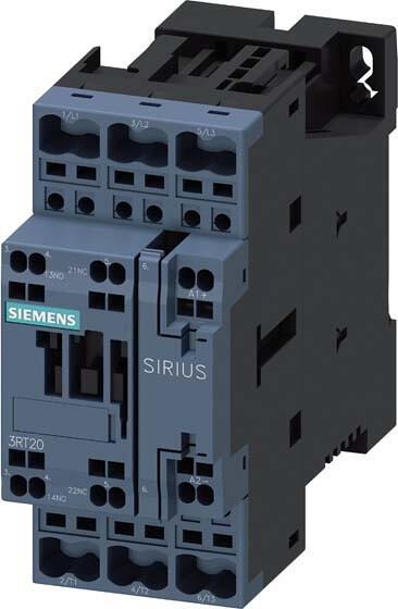 Siemens 3RT2028-2BB40 Leistungsschütz, AC-3e/AC-3, 38 A, 18,5 kW / 400 V, 3-polig, DC 24 V, Hilfskontakte: 1 S + 1 Ö, Federzuganschluss, Baugröße: S0