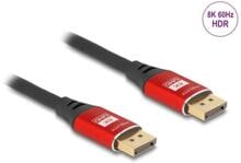 Delock DisplayPort Kabel, 8K, 60 Hz, 3 m, Metall, schwarz rot (80606)