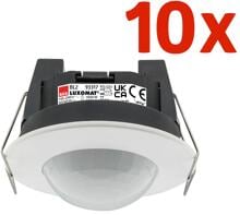 B.E.G. 10xBL2-DE Bewegungsmelder für Decke, 360°, Ø 80mm, weiß (93327)