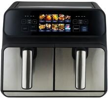 ProfiCook PC-FR 1287 H Doppel-Heißluft-Fritteuse, Kapazität: ca. 2x 4,0 Liter = 8,0 Liter, 2 unabhängige Garzonen, schwarz (501287)
