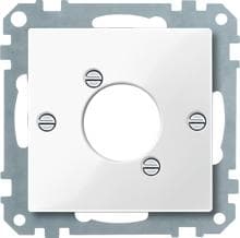 Zentralplatte für Audio-Steckverbinder XLR, polarweiß glänzend, Merten 468019