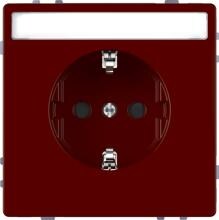 Merten MEG2302-6006 SCHUKO-Steckdose für Sonderstromkreise mit Schriftfeld, erhöhter Berührungsschutz, Steckklemmen, System Design, rubinrot