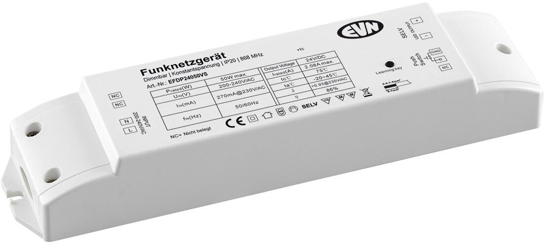 EVN EFD-Serie Funk Dimmer-Empfänger inkl. Netzgerät, 200-240V/AC (EFDP24050VS)