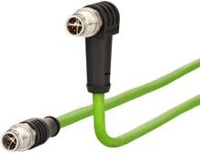 METZ CONNECT M12 Industrial Ethernet Leitung, X-kodiert, 5m, M12 Stecker gerade - M12 Stecker gewinkelt, Kodierung bei 315°, PUR (142M2X19050)