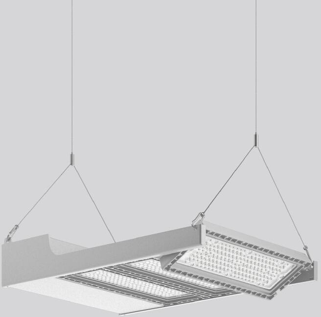 RZB Light Case LED-Hallenstrahler, 3-Module, 168W, 26500lm, Ausstrahlwinkel 55°/57°, silber (921684.004.76)