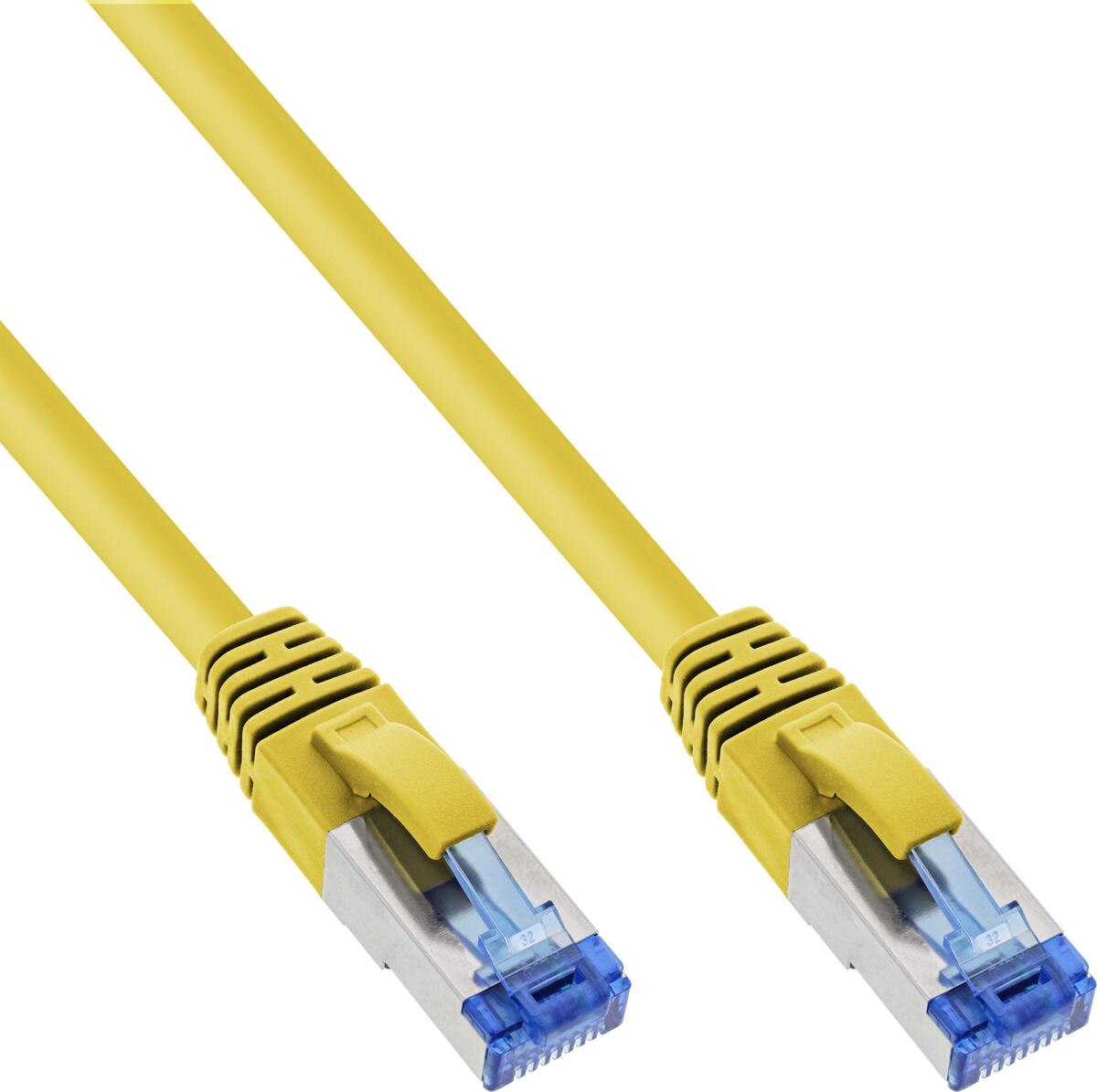 InLine Patchkabel, S/FTP (PiMf), Cat.6A, halogenfrei, gelb, 15m (76815Y)