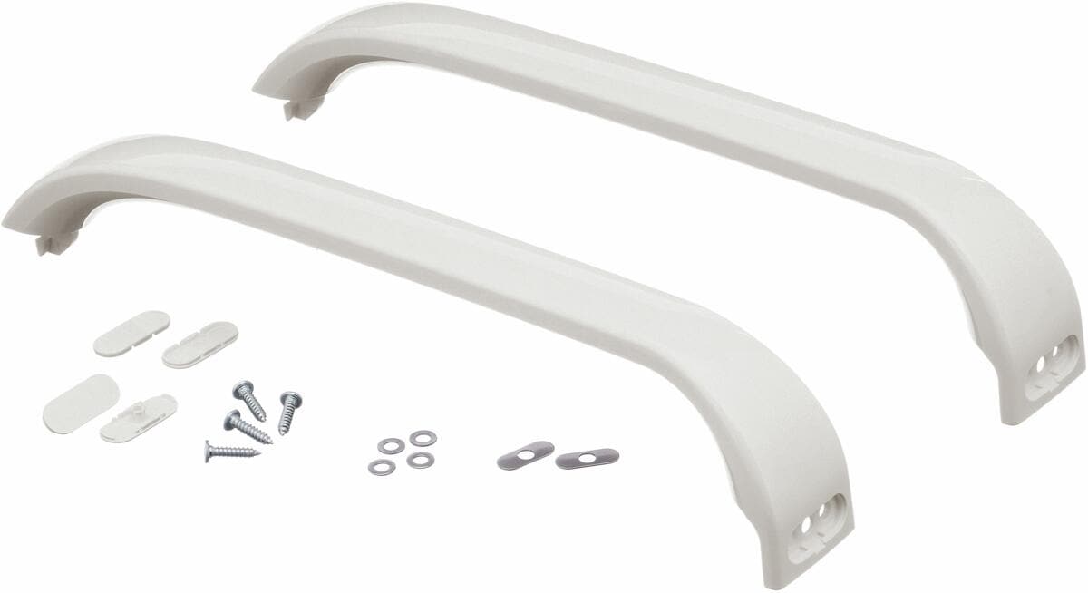 Bosch Siemens 00369542 Griff, 01: KD-Tuergriffsatz 2xBO-WTS weiß, 02: incl.:4 Abdeckkappen, 4 Schrauben, 4 Beilagscheiben, 2 ovale Unterleg-