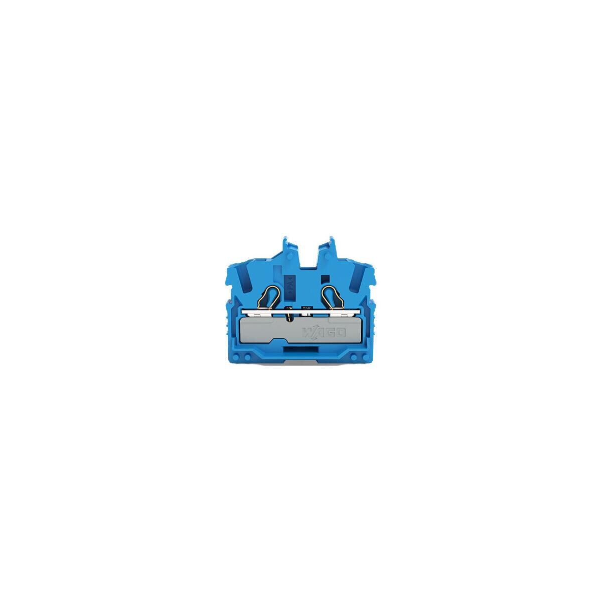 Wago 2052-304 2-Leiter-Mini-Durchgangsklemme mit Betätigungsöffnung, 2,5mm², Push-in Cage Clamp, blau