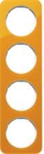 Berker 10142339 Rahmen, 4fach, R.1, Acryl orange transparent/polarweiß glänzend