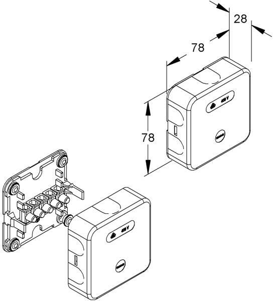Hensel 5-polige Verbindungsdose IP66 - Grau Mit Klemmen 1,5-2,5mm2