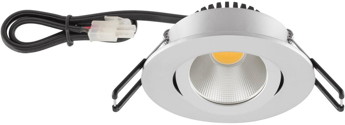 EVN PC20-Serie LED Deckeneinbau, rund, schwenkbar, IP20, 350mA, 6W, 4000K, 683lm, chrom matt (PC20061540)