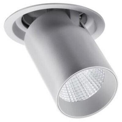 Brumberg TRAXX MICRO LED-Einbaurichtstrahler 230 V AC, 50Hz, 9W, 1093lm, 30°, 3.500K, CRI > 90, rund, dreh- und schwenkbar, DALI dimmbar, silber struk