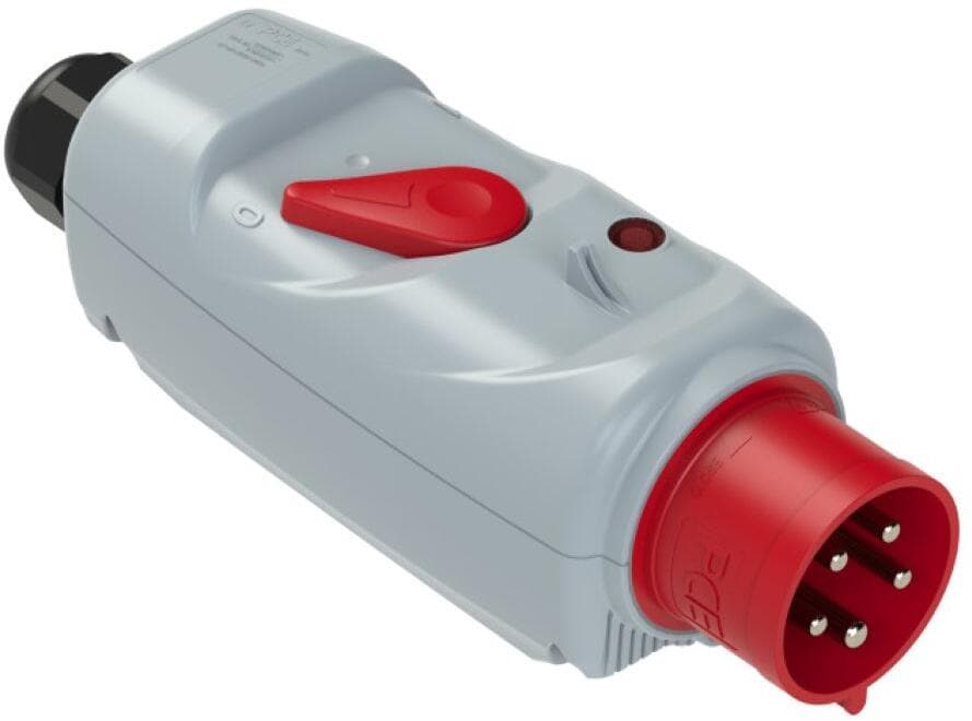 PCE CEE-Motorschutzstecker (PKZM0) PW + DFK, 32A, 5p, 6h (4.0-6.3A), IP44 (547250633)