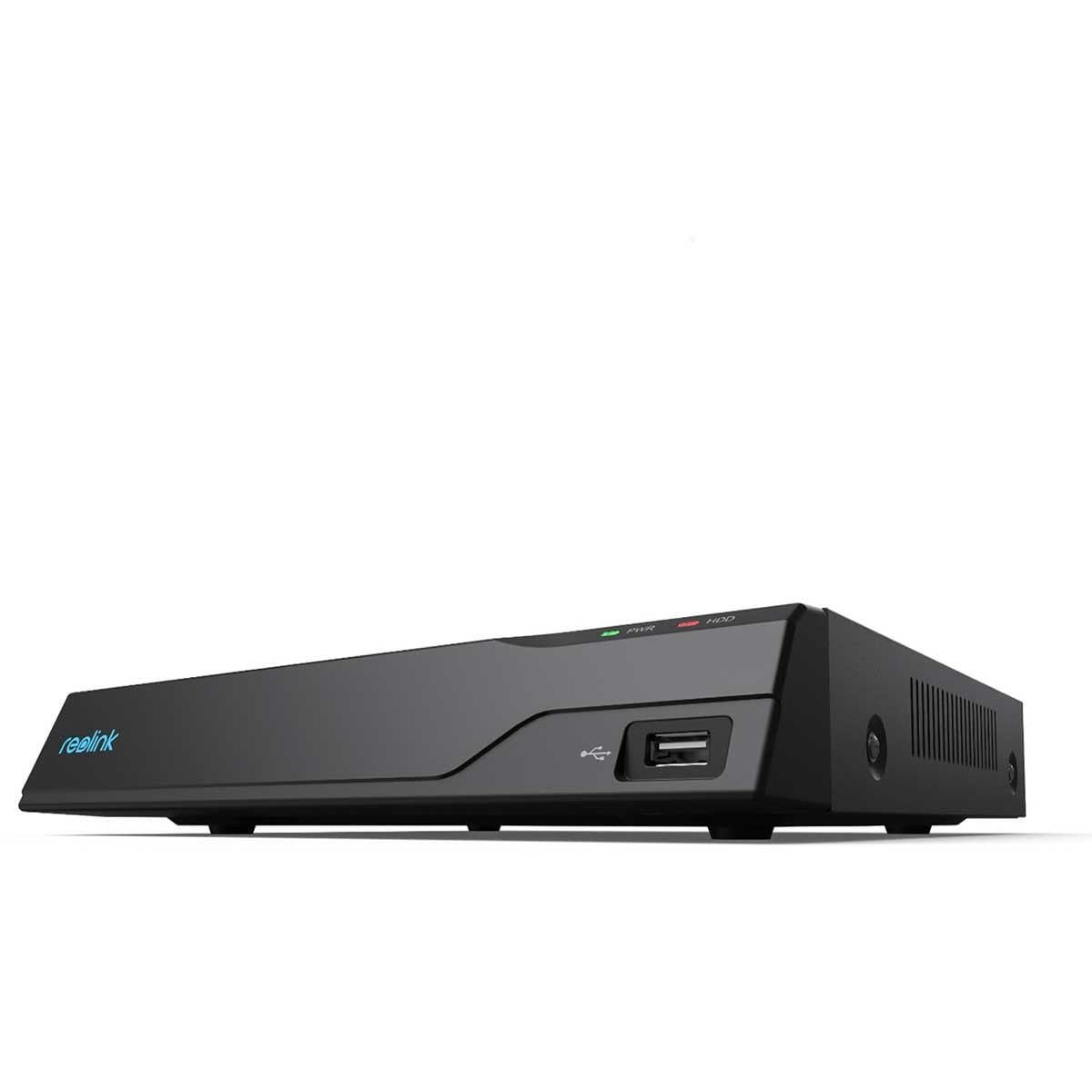 Reolink NVS8 8-Kanal PoE Netzwerkvideorekorder mit HDMI und VGA- Ausgang, inkl. 2 TB Festplatte, schwarz