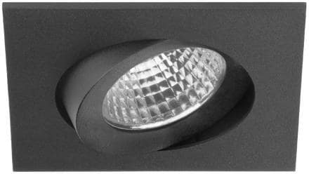 Brumberg LED-Einbaustrahler 230 V AC, 50 Hz, 6,7 W, 38°, 3.000 K, quadratisch, schwenkbar, CRI > 80, schwarz struktur (12648183)