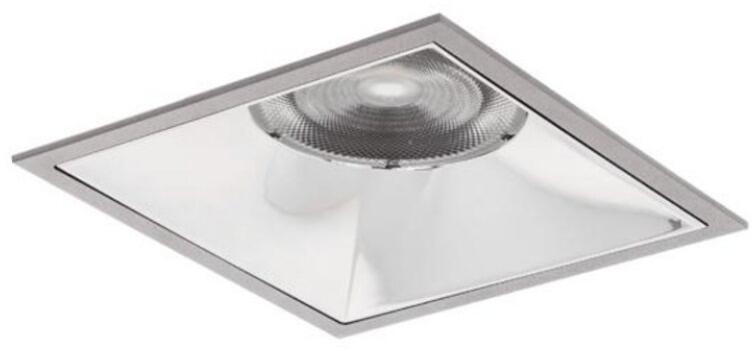 Brumberg Apollo Maxi LED-Einbaudownlight, 230 V AC, 50 Hz, 3.000 K, 20,5 W, 55°, CRI > 90, quadratisch, silber (40644163DA)