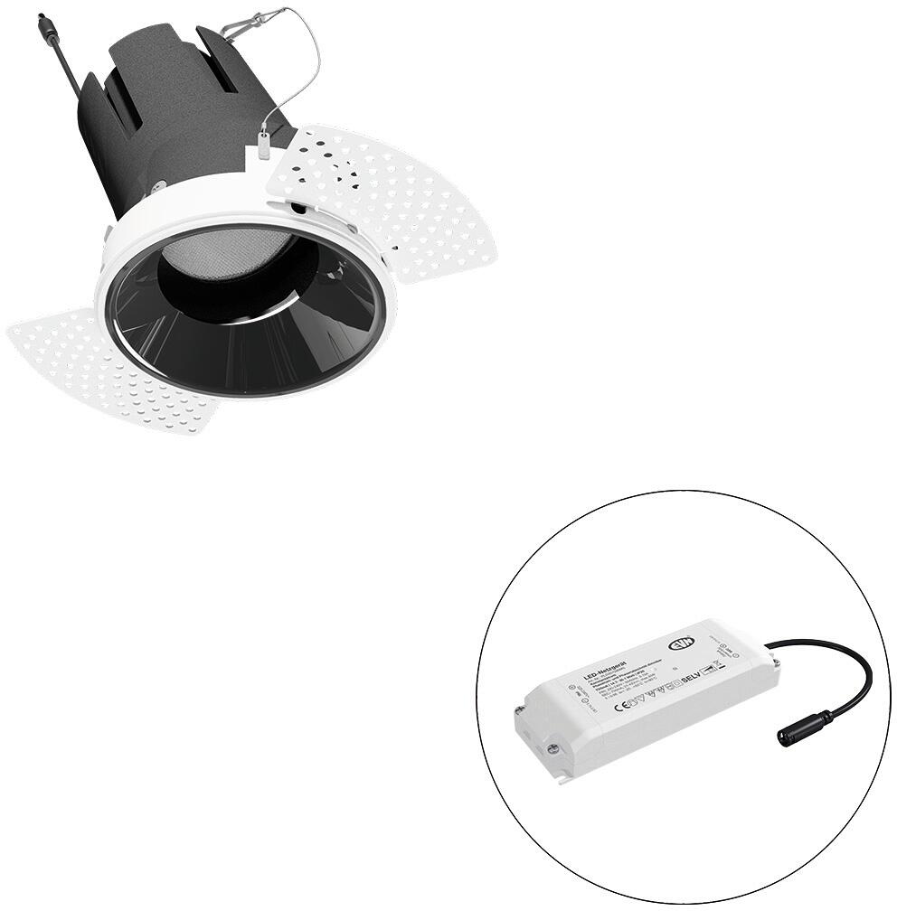 EVN SELECTO LED Deckeneinbau, rund, schwenkbar, IP20, 220-240V/AC, 25W, 3000K, 2917lm, inkl. Netzgerät, Phase, Reflektor schwarz/hochglänzend, 21.245,