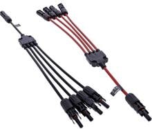 InLine Solarkabel 4-fach Verteiler-Set schwarz/rot 0,42m (95040)