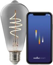 Nordlux Smart E27, ST64 Leuchtmittel, 1800K, 100L, 4,7W, dimmbar, rauchfarben (2280022747)