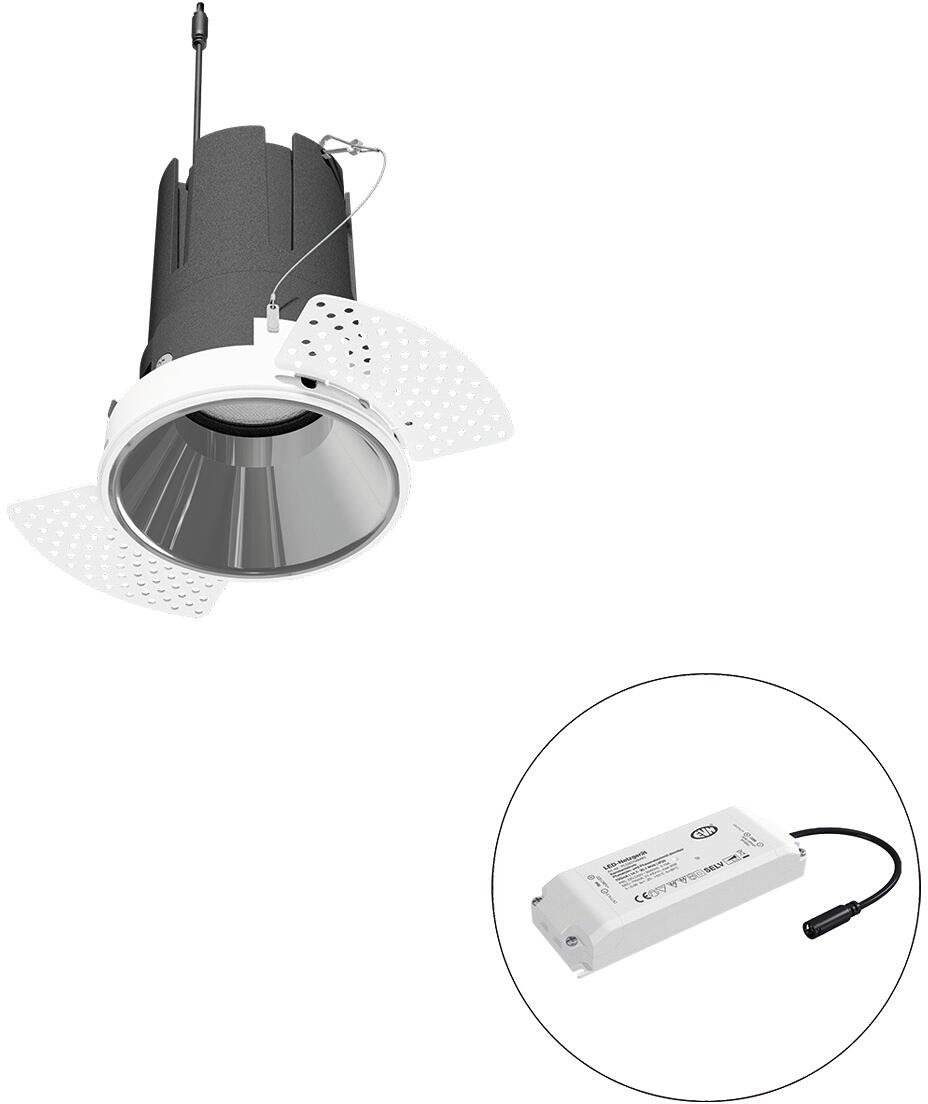 EVN SELECTO LED Deckeneinbau, rund, drehbar, IP20, 220-240V/AC, 25W, 4000K, 3063lm, inkl. Netzgerät, Phase, Reflektor silber/hochglänzend, 22.308,00cd