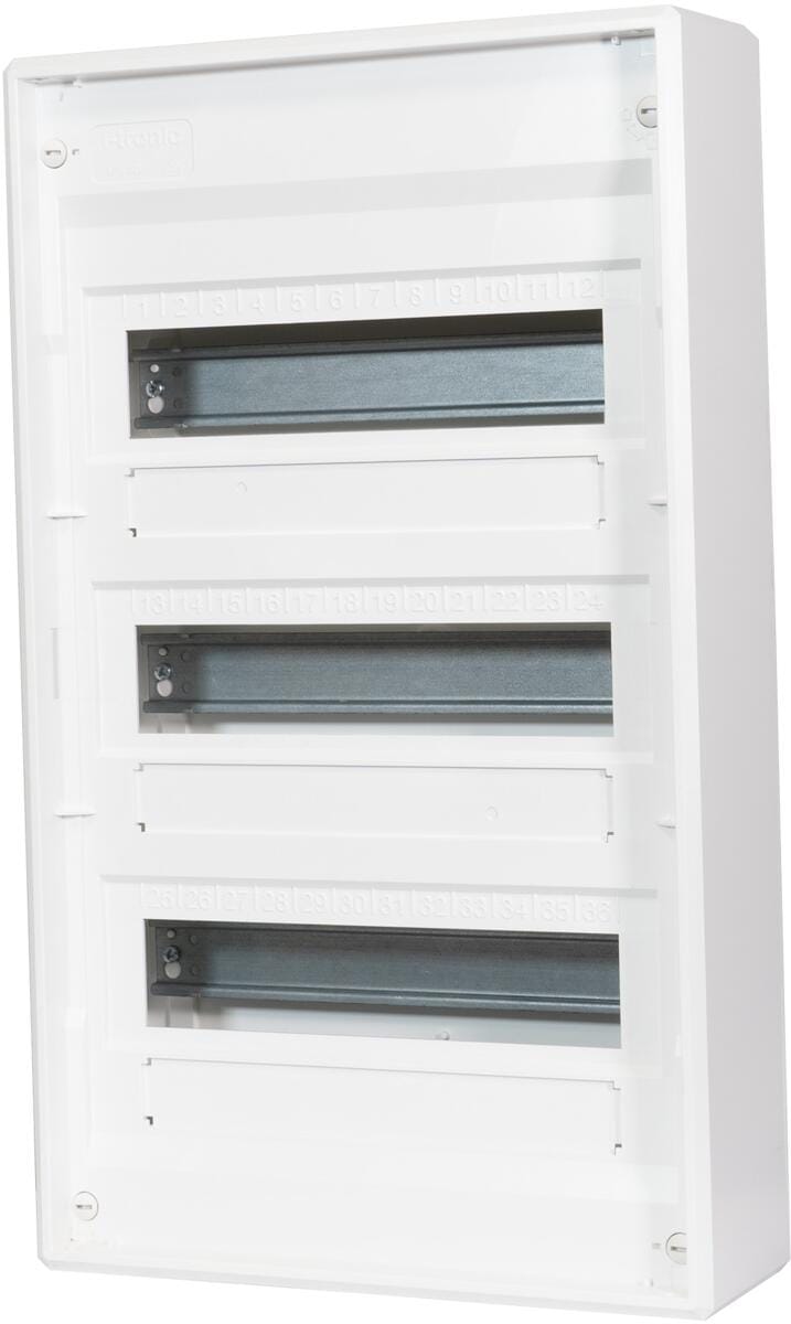 f-tronic VISION36+6 AP Kleinverteiler, 3-reihig, mit Steckklemme, weiß (7220211)