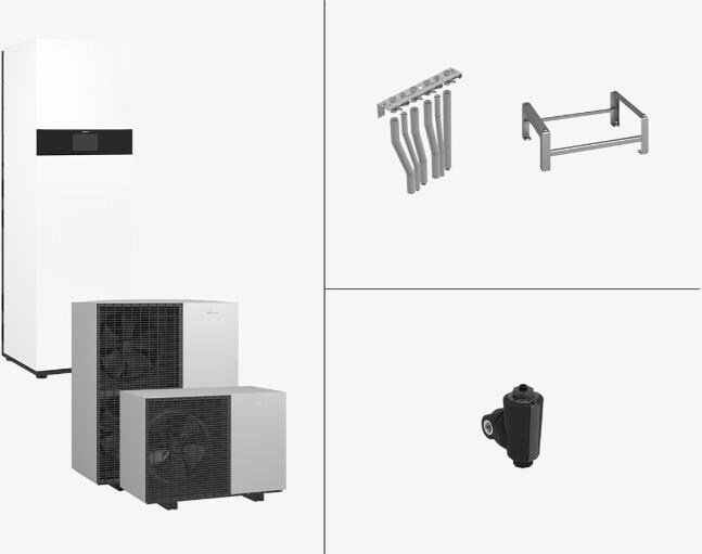 Viessmann Paket Vitocal 151-A AWOT-M-E-AC151.A10 mit Montagehilfe Anschluss nach rechts, Luft/Wasser-Wärmepumpe in Monoblock-Bauweise und Zubehör (Z02