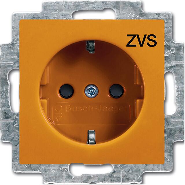 Busch-Jaeger 20 EUCB-14-914-10 SCHUKO Steckdosen-Einsatz mit Aufdruck, Busch-balance Si, orange (2CKA002013A5389)
