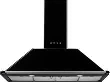 Smeg KT110BLE EEK: A Wandhaube Trapez, 110 cm breit, 784 m³/h, Bedienknebel, LED Beleuchtung, Edelstahl-Optik, Hochglanz, schwarz