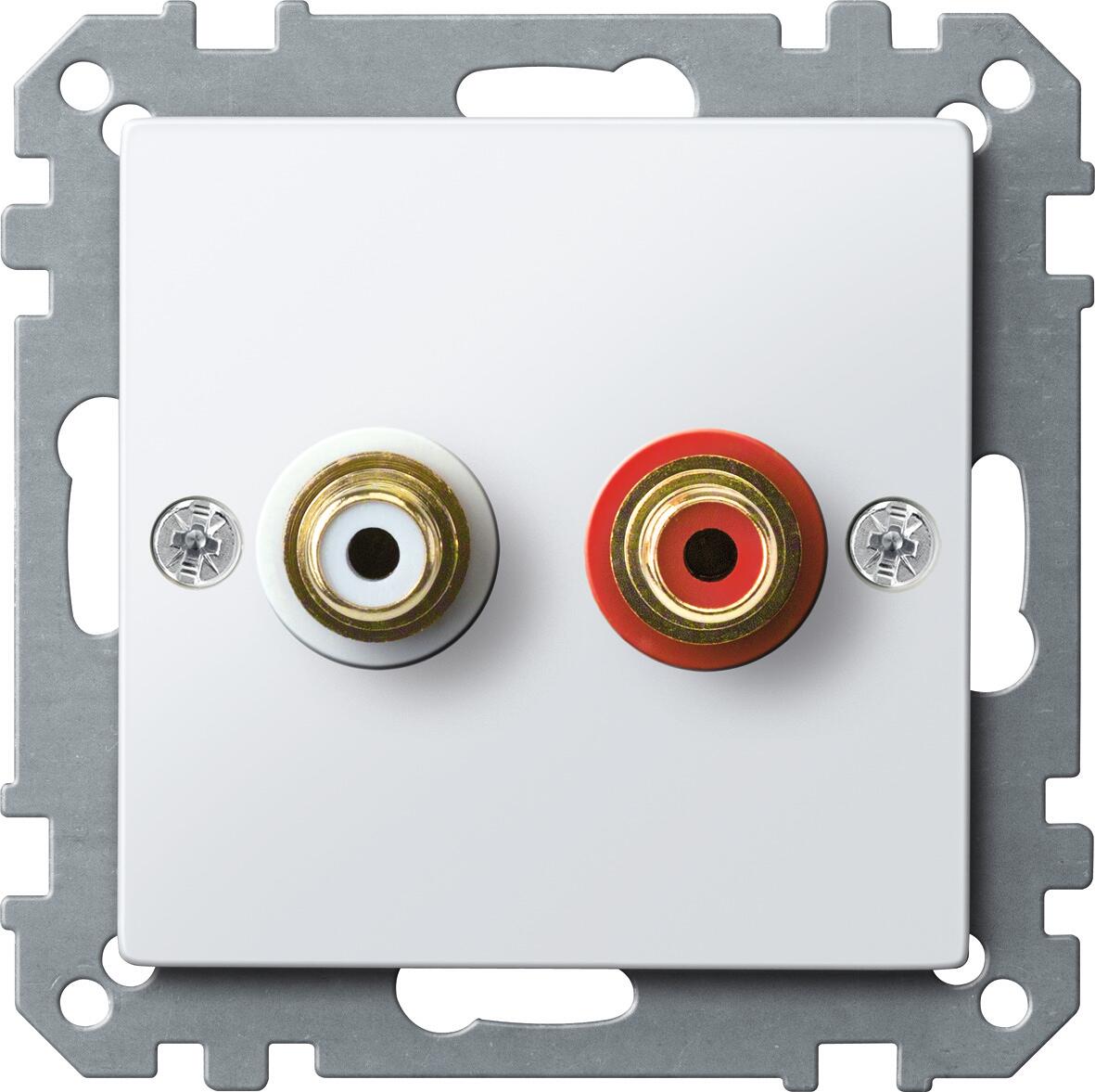 Merten MEG4350-0319 Steckdose für Audio Anschluss, System M, polarweiß glänzend