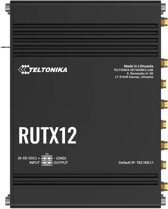 Teltonika RUTX12 Industrie-Mobilfunk-Router, DUAL LTE, DUAL-SIM, WLAN und Bluetooth (RUTX12000000)