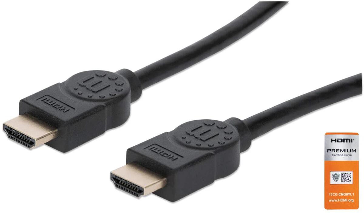 Manhattan Premium High Speed HDMI Kabel, 4K, 1m, schwarz (354837)