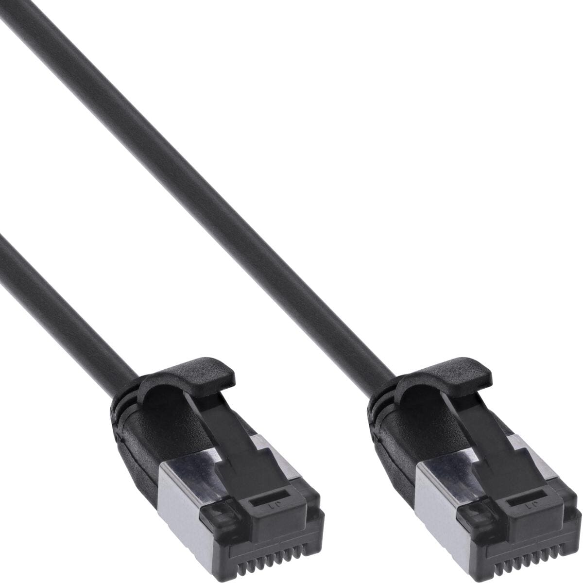 InLine Patchkabel slim, U/FTP, Cat.8.1, TPE halogenfrei, schwarz, 0,3m (75313S)
