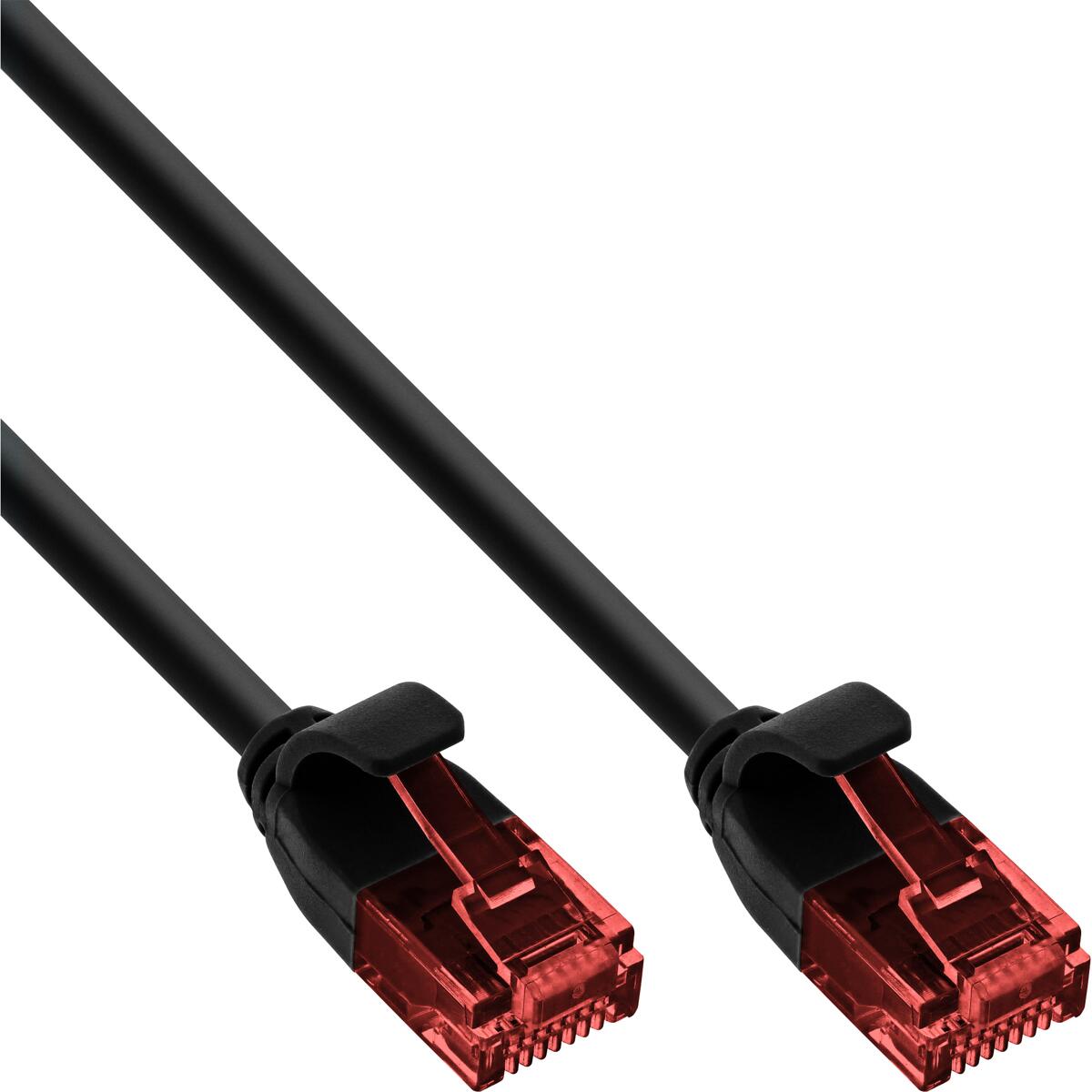 InLine Slim Patchkabel, U/UTP, Cat.6, schwarz, 1m (71211S)