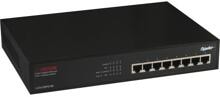 Longshine Gigabit Switch, 8-Port, Desktop, PoE+, lüfterlos, schwarz (LCS-GSP8108)