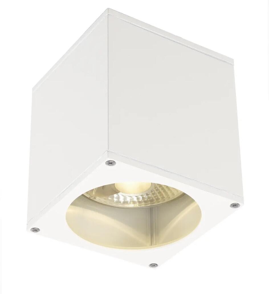 SLV BIG THEO, Outdoor Deckenleuchte, QPAR111, IP44, eckig, max. 75W, weiß (229551)