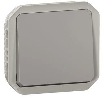 Legrand Plexo New Einsatz Taster 10A, Steckklemmen (SL), IP 55, grau (069540L)