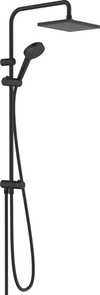 hansgrohe Vernis Shape Duschsystem 230 1 Strahlart Reno, Kunststoff, 15,2 l/min, 230 x 170 mm, Mattschwarz, (26282670)