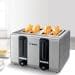 Bosch TAT7S45 4-Scheiben-Toaster, 1500-1800W, Auftaufunktion, automatische Abschaltung, automatische Brotzentrierung, Schwarz/Edelstahl