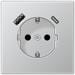 Jung AL1520-15CA-L SCHUKO Steckdose mit USB-Ladegerät, Serie LS, Aluminium (lackiert)