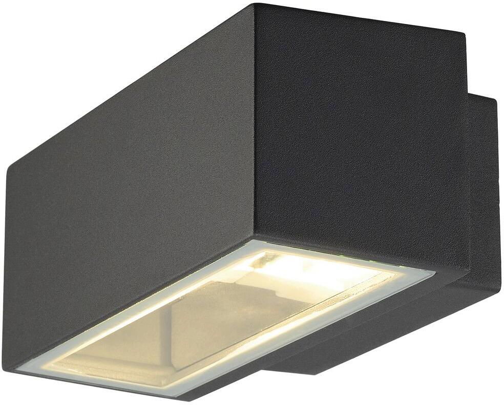 SLV Outdoor Wandleuchte Eckig BOX UP/DOWN, QT-DE12, IP44, 80W, R7s, anthrazit (232485)