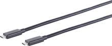 S-CONN USB Kabel Typ-C auf Typ C Stecker, 4.0 Gen 3x2, schwarz, 0,5m (13-65015)