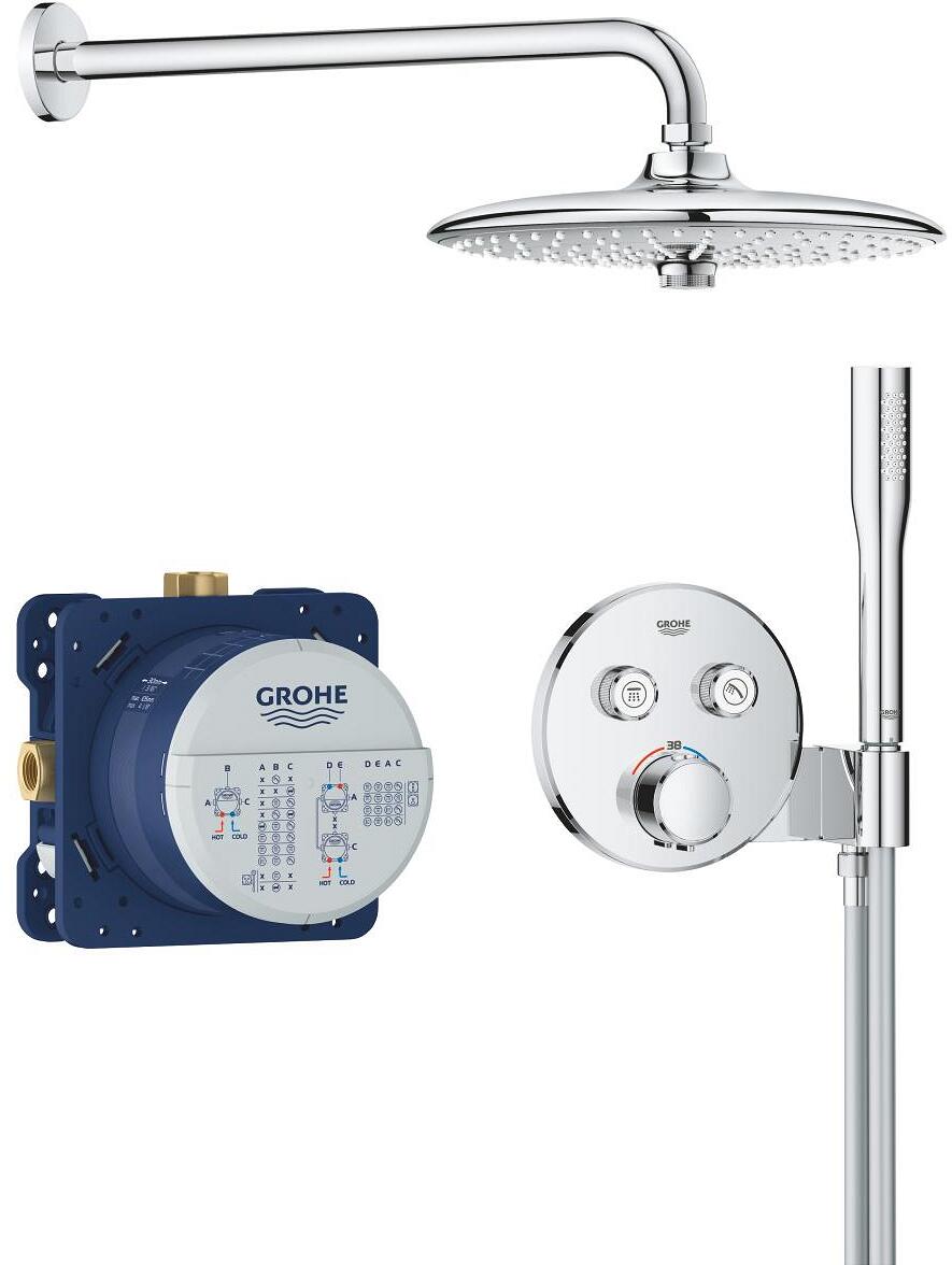 GROHE Precision Smartcontrol Duschsystem, Quickfix, Unterputz, mit Vitalio Joy 260, chrom (34878000)