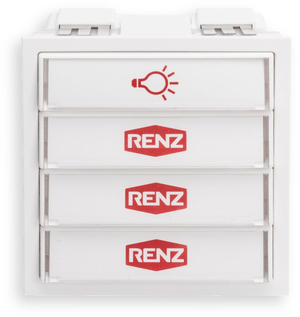 Renz Tastenmodul, 75x80, mit 1 Licht-/3 Klingeltaster, weiß (97-9-85276.9016)