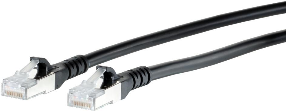 METZ CONNECT Patchkabel Cat.6A AWG 26, 0,2 m, schwarz ( 1308450200-E )
