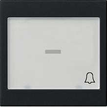 Gira 0679005 Wippe mit großem Beschriftungsfeld und Symbol Klingel, System 55, schwarz matt