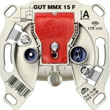 Asro GUT MMX 15 F BK-Modem-Durchgangsdose, 3-Ausgänge, Klasse A+ 10dB, Metall (541451)