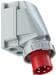 PCE Power Twist CEE-Wandgerätestecker, 63A, 5p, 6h, IP67, rot (535-6)