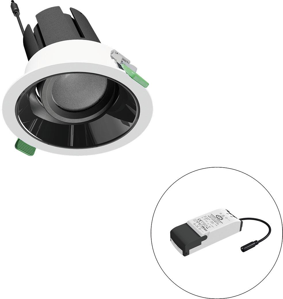 EVN SELECTO LED Deckeneinbau, rund, schwenkbar, IP20, 220-240V/AC, 18W, 4000K, 2363lm, inkl. Netzgerät, Phase, Reflektor schwarz/hochglänzend, 6.903,0