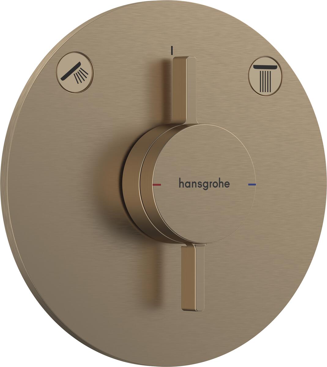 hansgrohe DuoTurn S Mischer Unterputz für 2 Funktionen, Metall|Kunststoff, 29,5 l/min, Brushed Bronze (75418140)